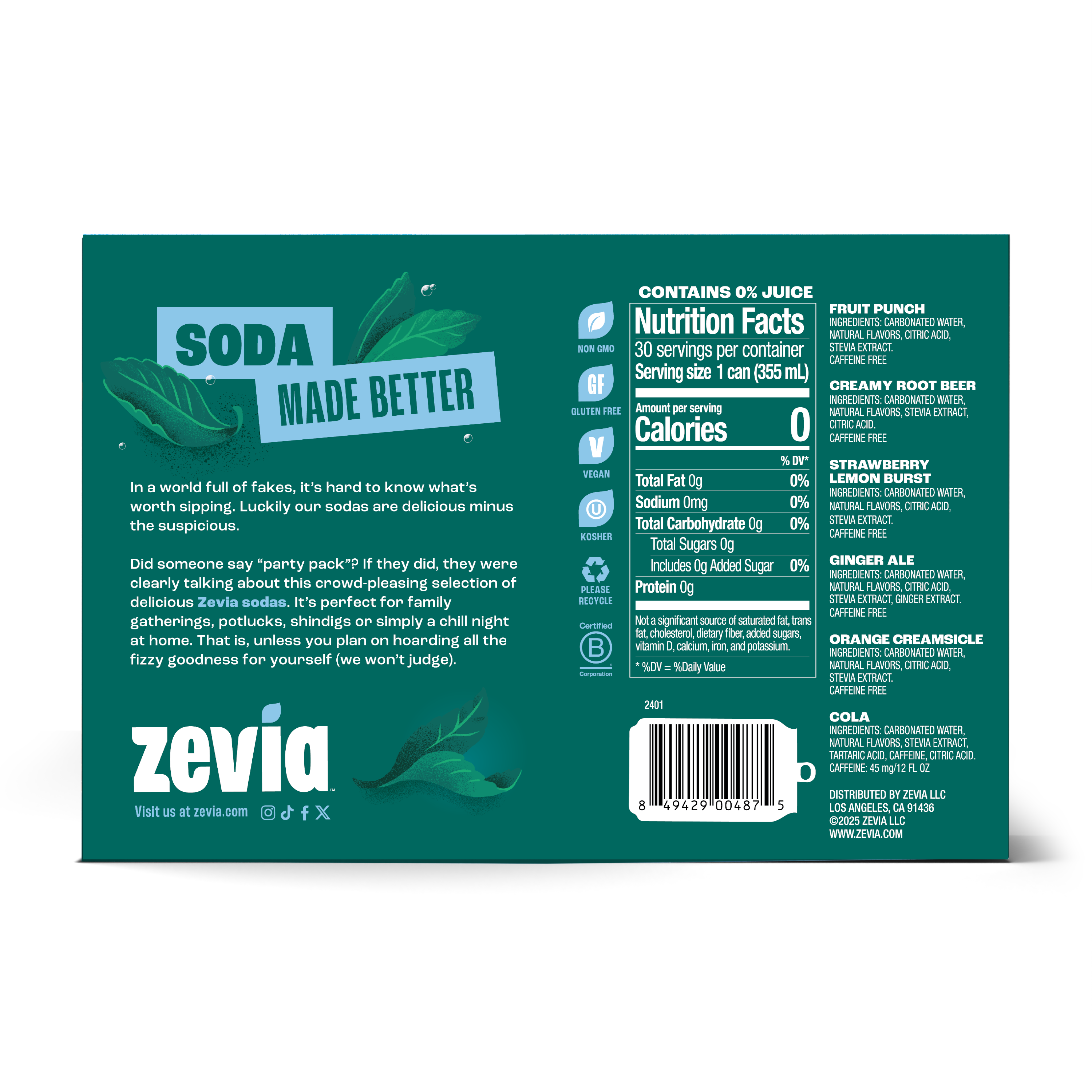 Pack varié de sodas fruités